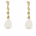 Boucles d´oreilles Femme Shabama Barton Laiton En or Perles 7,5 cm