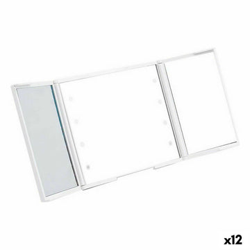 Miroir de Poche Lumière LED Blanc 1,5 x 9,5 x 11,5 cm (12 Unités)