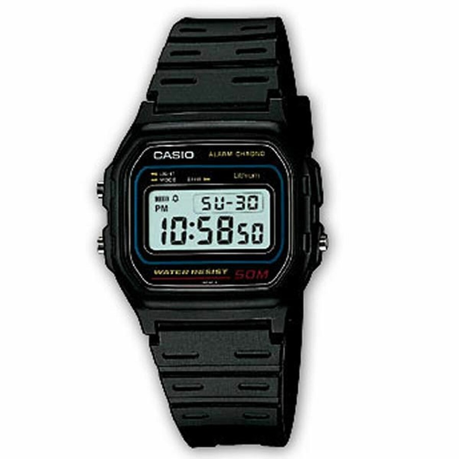 Men's Watch Casio W-59-1VQES Black Grey (Ø 34 mm)