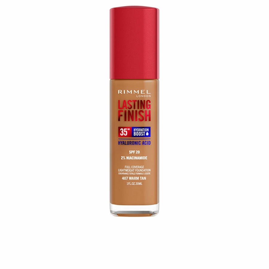 Crème Make-up Base Rimmel London Lasting Finish Nº 407 Warm Tan Nº 407-Warm Tan Spf 20 30 ml