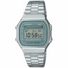 Montre Unisexe Casio A168WA-3AYES Vert Argenté (Ø 35 mm)