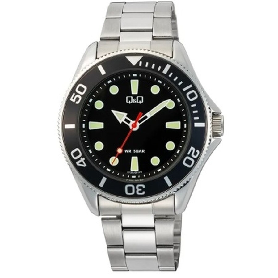 Men's Watch Q&Q GENT DIVER BLACK (Ø 41 mm)