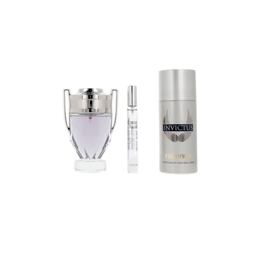 Set de Parfum Homme Paco Rabanne INVICTUS 3 Pièces