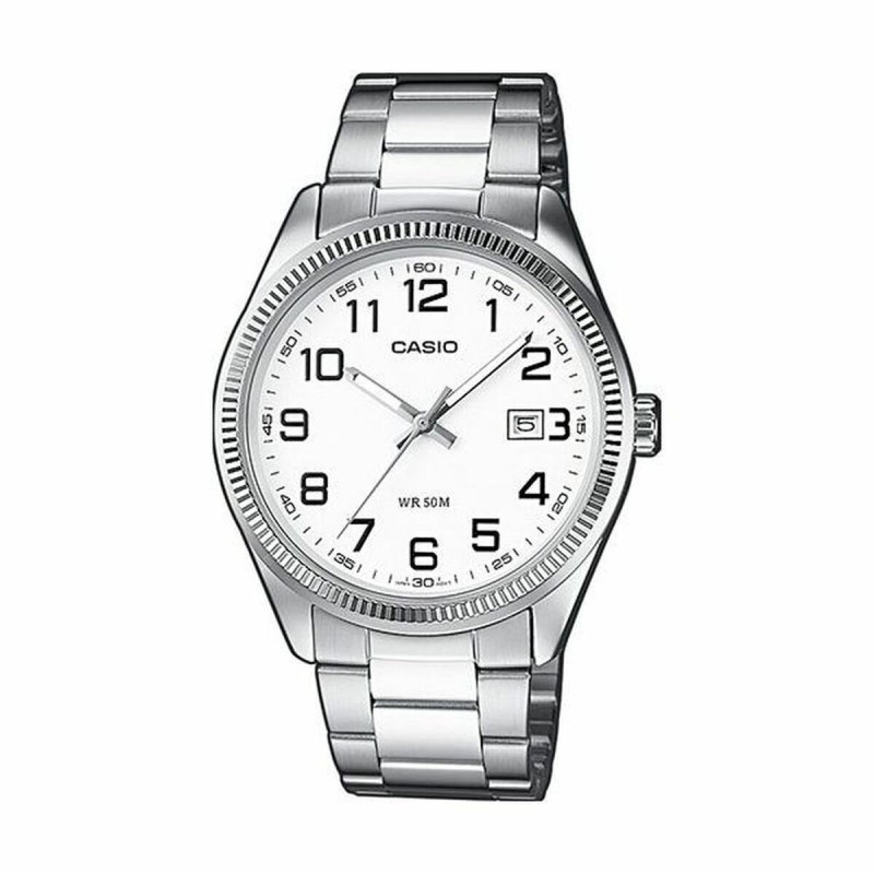 Montre Unisexe Casio DATE Blanc Argenté (Ø 39 mm) (Ø 38,5 mm)