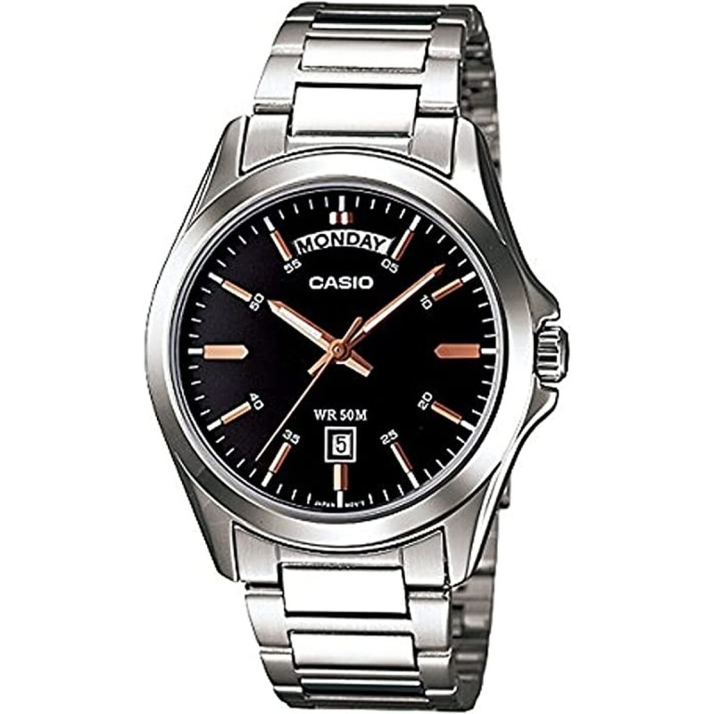Montre Homme Casio DAY DATE Noir Argenté (Ø 35 mm)
