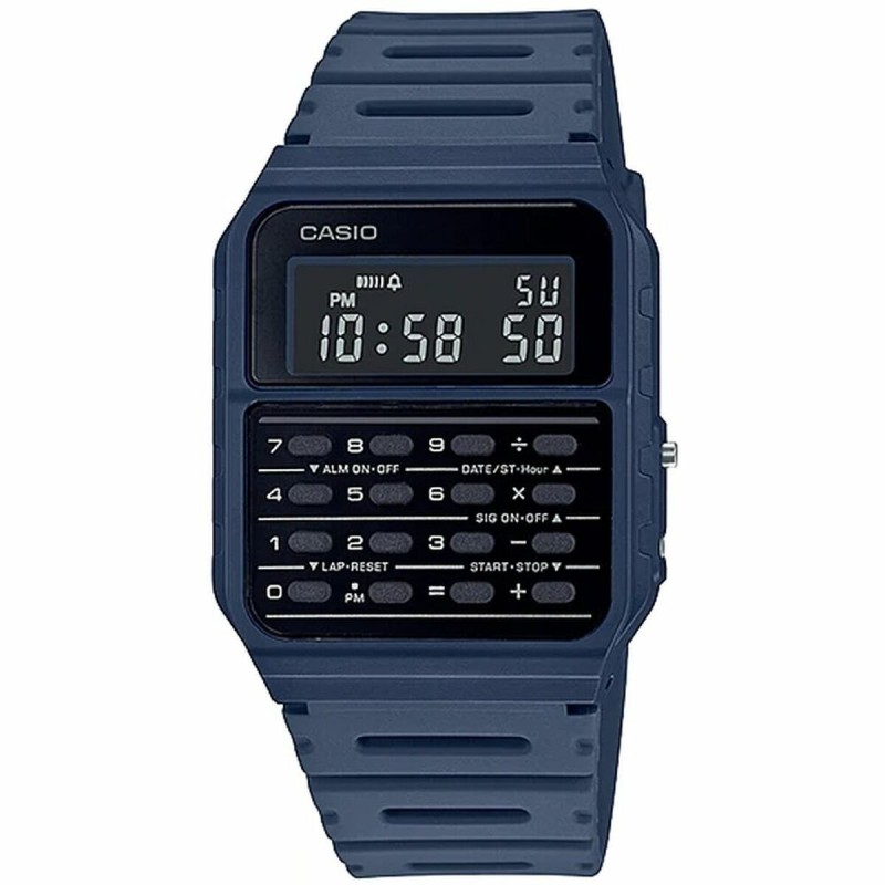 Montre Unisexe Casio CALCULATOR Bleu Noir (Ø 35 mm)