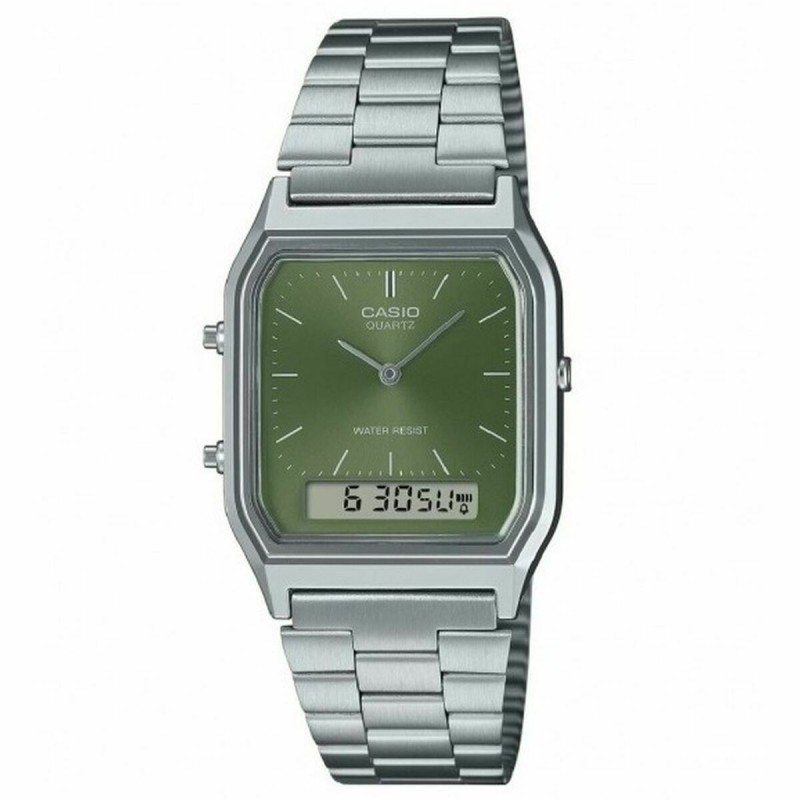 Montre Unisexe Casio EDGY COLLECTION SUNRAY DIAL - GREEN MOSS Vert Argenté