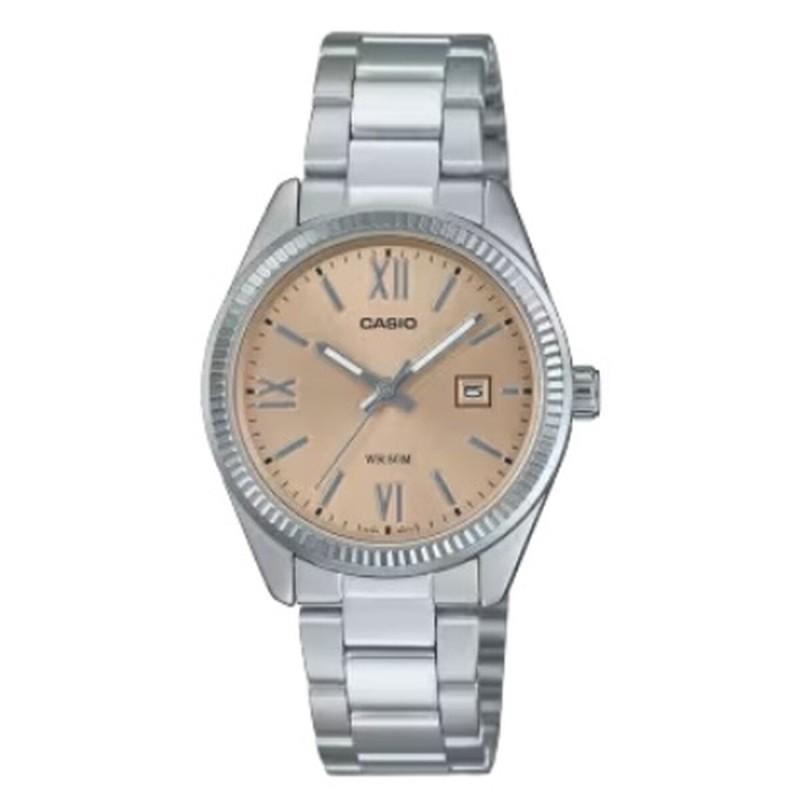 Ladies' Watch Casio LADY DATE - CHAMPAGNE Silver (Ø 30 mm)