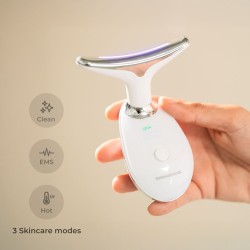 Appareil de Massage Facial Électrique Raffermissant pour Visage et Cou avec LED, EMS et Chaleur Selora InnovaGoods